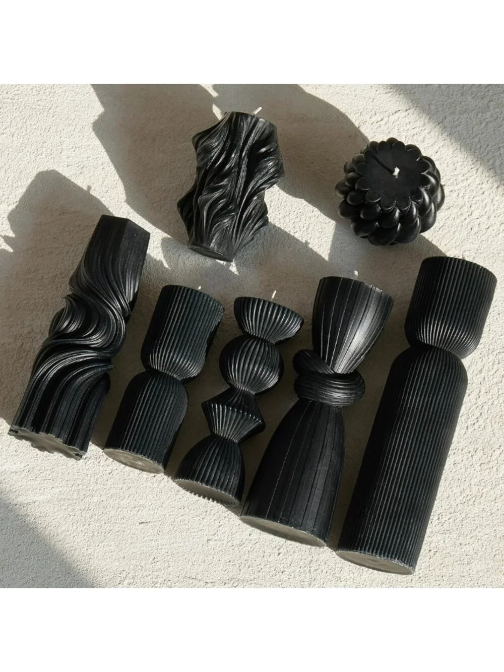 7-Pack Ribbed Soy Wax Pillar Candles - Aesthetic Home Decor & Gift Set